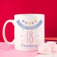 Girls 18th Birthday Bunting Mug