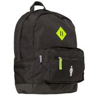 girl school yard backpack black