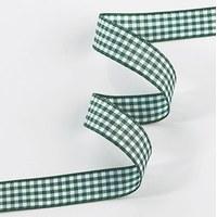 Gingham Ribbon 15mm - Green & White