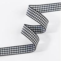 Gingham Ribbon 15mm - Black & White