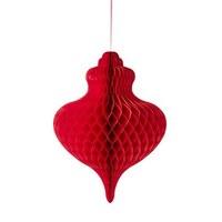 Giant Red Hanging Paper Honeycomb