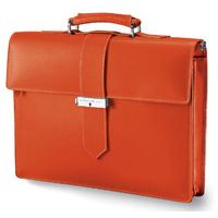 Giorgio Fedon 1919 Palmellato-grained Cowhide Leather Briefcase Orange