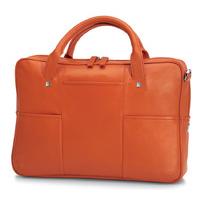 giorgio fedon 1919 nappa leather briefcase orange