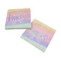 Ginger Ray Rainbow and Iridescent Paper Napkins 20 Pack