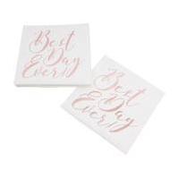 Ginger Ray Rose Gold Best Day Ever Paper Napkins 20 Pack