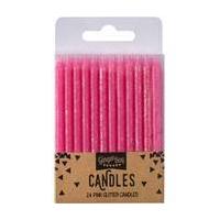 ginger ray pink glitter candles 24 pack