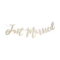 ginger ray just married script bunting 15m x 20cm