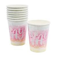 Ginger Ray Iridescent Party Rainbow Yay Paper Cups 8 Pack