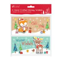 Giftmaker Collection 4 Christmas Hand Crafted Money Wallets