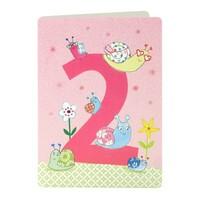 Girl\'s Age 2 Snail Card