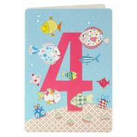 Girl\'s Age 4 Fish Card