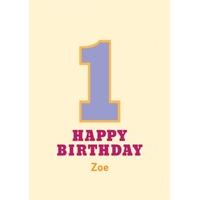 Girls 1st | First Birthday Card
