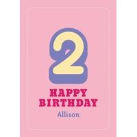 Girls 2nd | Second Birthday Card
