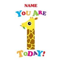 giraffe childrens birthday card