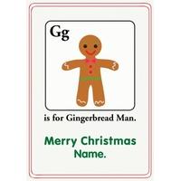 Gingerbread Man | Alphabet Card | AZ1007