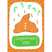 gingerbread poo funny christmas card dl1137