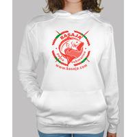 girl jersey hooded white and red white logo ikurria