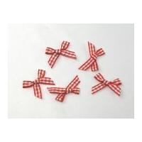 Gingham Print Ribbon Bows Red/White