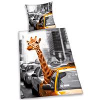 Giraffe in New York Duvet Cover & Pillowcase Set - Reversible Design