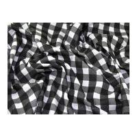 Gingham Check Print Stretch Jersey Dress Fabric Black & White