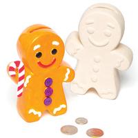Gingerbread Man Ceramic Coin Banks (Box of 10)