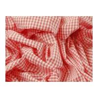 gingham check cotton seersucker dress fabric coral