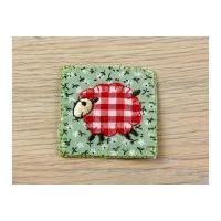Gingham Sheep Patch Embroidered Iron On Motif Applique Red & Green