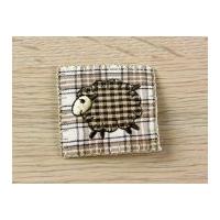 gingham sheep patch embroidered iron on motif applique