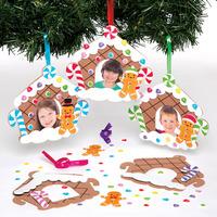 gingerbread house photo frame decoration kits pack of 5