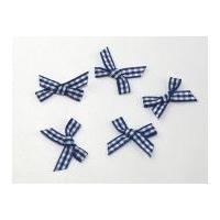 gingham print ribbon bows royal bluewhite