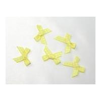 Gingham Print Ribbon Bows Yellow/White