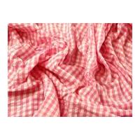 gingham check cotton seersucker dress fabric pink