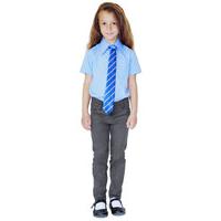 Girls School Trousers With Adjustable Waist - Grey - Junior