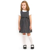 girls school pinafore with bow grey junior