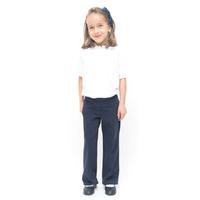 Girls Drop Waist School Trousers With Adjustable Waist - Navy Blue - Infant
