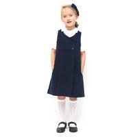 Girls Double Breasted Classic School Pinafore - Navy Blue - Infant