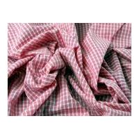 gingham check cotton seersucker dress fabric pink