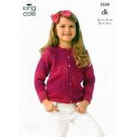 Girl\'s Cardigan and Jacket in King Cole DK (3550)