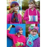 girls hats scarves gloves handwarmer in king cole dk chunky 3298