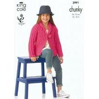 Girls Jacket in King Cole Comfort Chunky (3991)