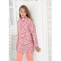 Girls Long Line Sweaters in Sirdar Snuggly Jolly (2463)