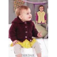 girls hooded jacket and waistcoat in sirdar snuggly dk 4581