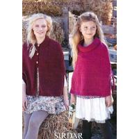 girls and womens capes in sirdar harrap tweed dk 7395