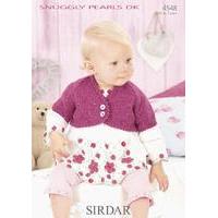 Girls Long Sleeved and Babies Short Sleeved Boleros in Sirdar Snuggly Pearls DK (4548)