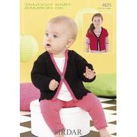 Girls Short and Long Sleeved Cardigans in Sirdar Snuggly Baby Bamboo DK (4625)
