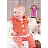 girls hooded and sun gilets in sirdar snuggly snowflake chunky 4595