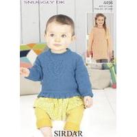 Girls Standard Length and Long Length Sweater in Sirdar Snuggly DK (4494)