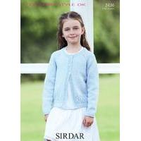 Girls Round Neck Cardigan in Sirdar Country Style DK (2436)