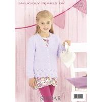 Girls V Neck and Round Neck Cardigans in Sirdar Snuggly Pearls DK (4550)