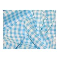 Gingham Check Dress Fabric Turquoise